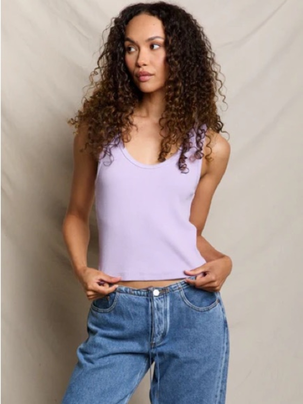 Perfectwhitetee Blondie rib bra friendly tank